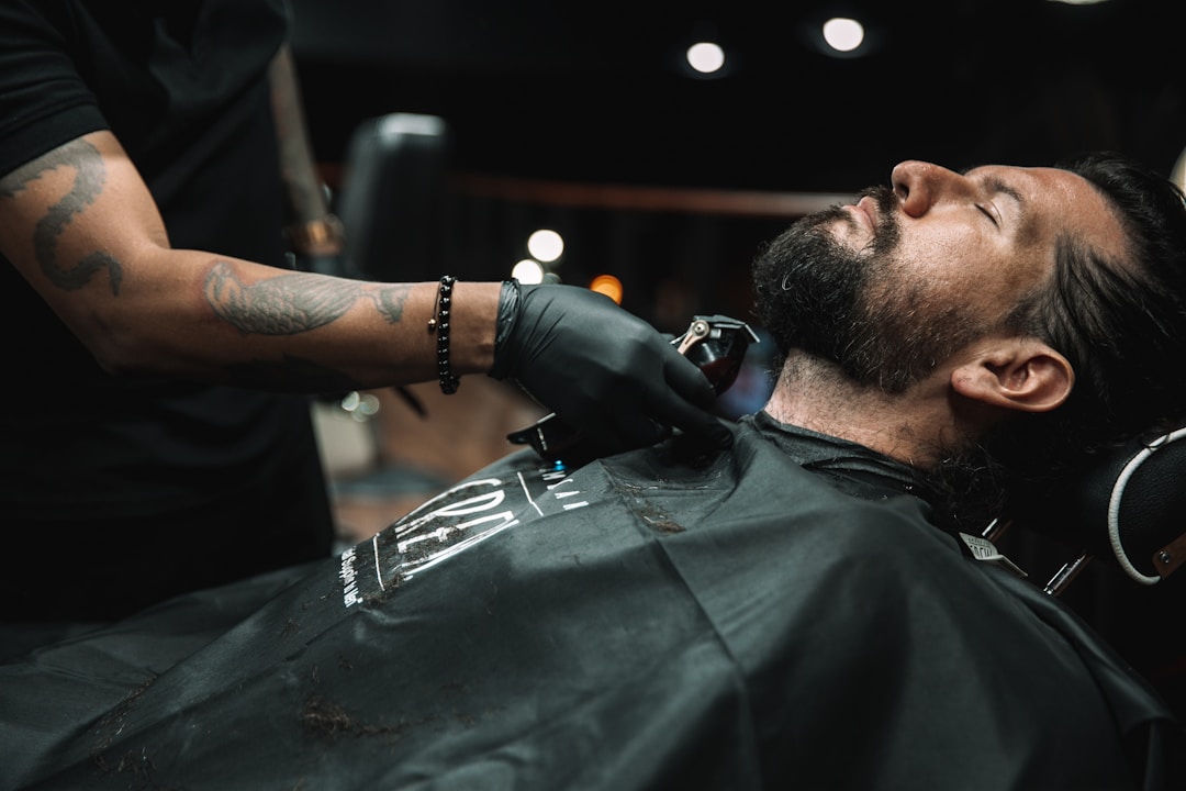 Urban barbershop professional low fade cutting